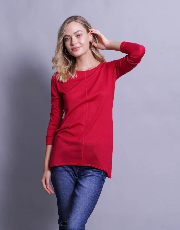 Ultrafine Long Sweater in Begonia Velvet Chenille Corduroy