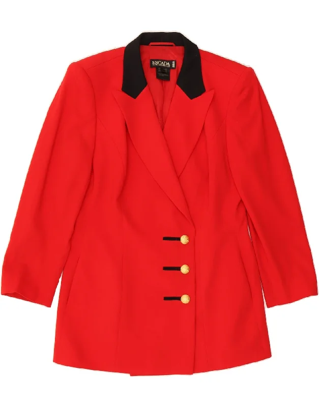 ESCADA Womens 3 Button Blazer Jacket IT 40 Small Red New Wool Fitted Jacket Loose Jacket Oversized Jacket ESCADA Womens 3 Button Blazer Jacket IT 40 Small Red New Wool Fitted Jacket Loose Jacket Oversized Jacket