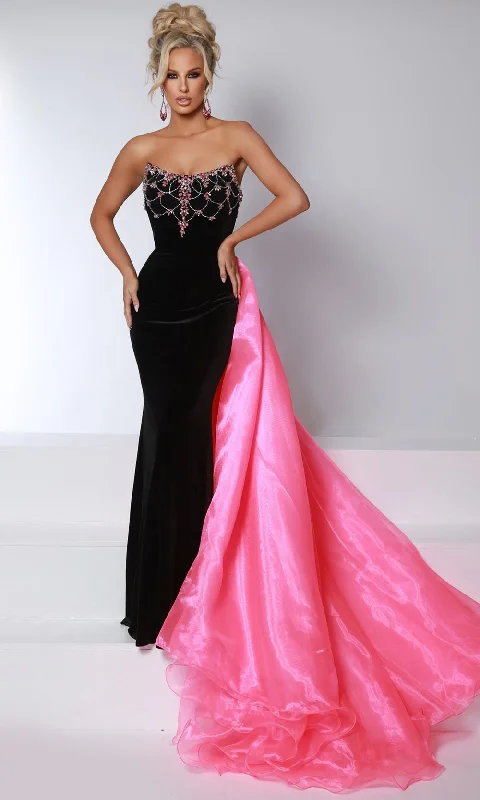 Johnathan Kayne 2945 - Strapless Overskirt Evening Gown satin skirt smooth