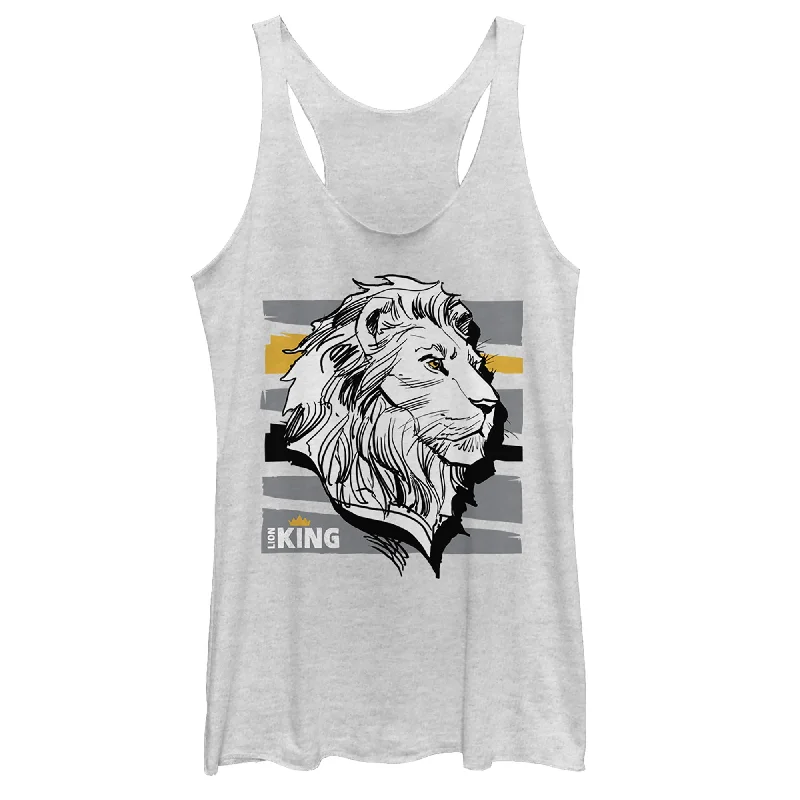 Women's Lion King Mufasa Stripe Profile Racerback Tank Top seamless tank top