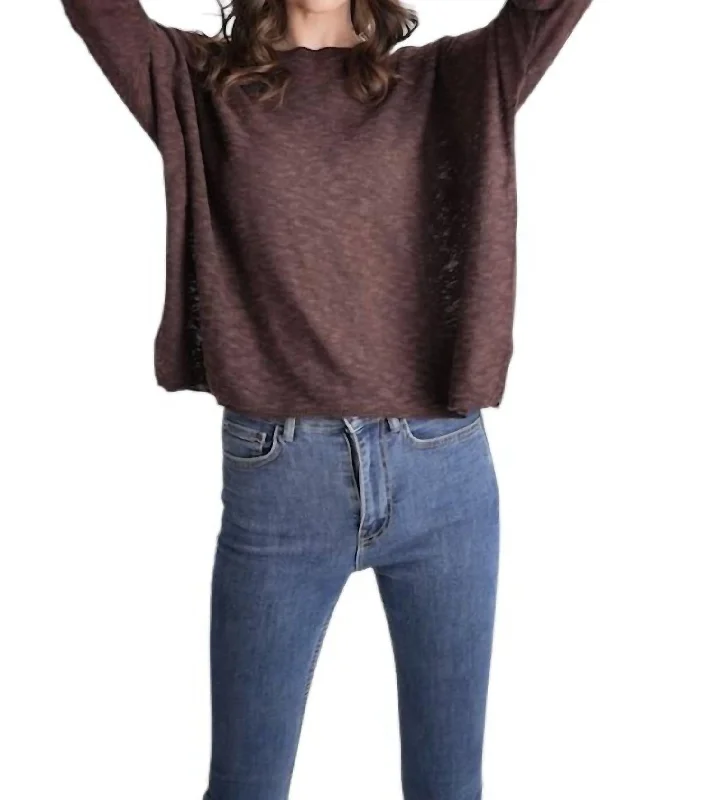 Sandcastle Sweater In Chocolate Handmade Hand-knitted Hand-woven