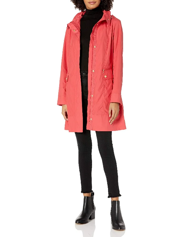 Cole Haan Women's Packable Hooded Rain Jacket with Bow Collared Jacket Crew Neck Jacket Turtle Neck Jacket Cole Haan Women's Packable Hooded Rain Jacket with Bow Collared Jacket Crew Neck Jacket Turtle Neck Jacket