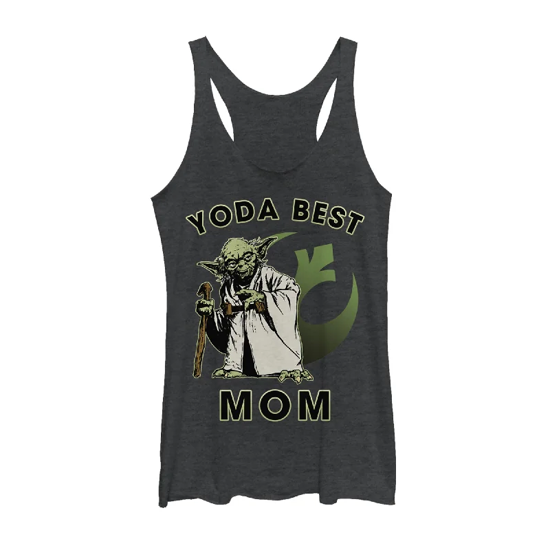 Women's Star Wars Yoda Best Mom Racerback Tank Top bronze tank top