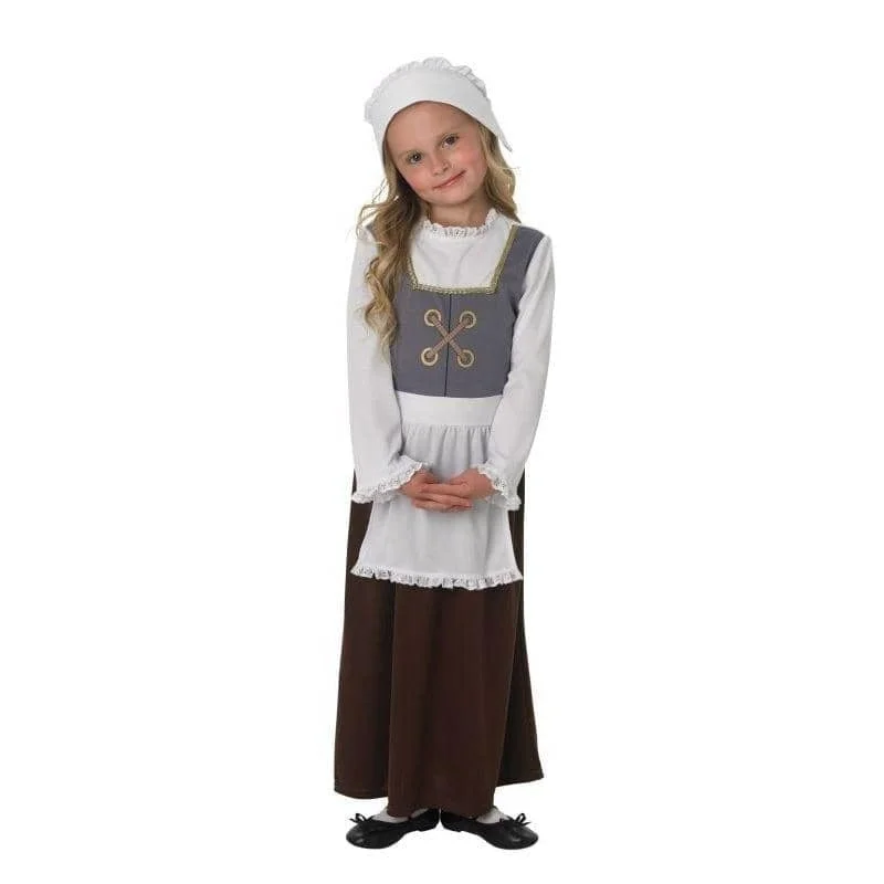 Tudor Girl Costume Dress with Apron Tunics Luxurious high-end