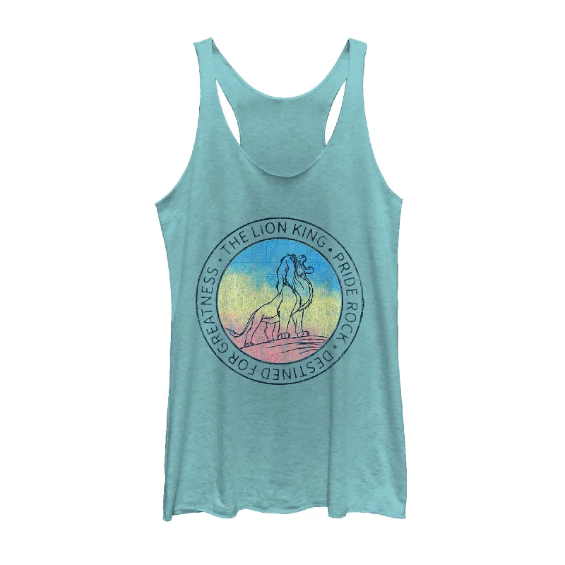 Women's Lion King Destined for Greatness Racerback Tank Top tie dye tank
