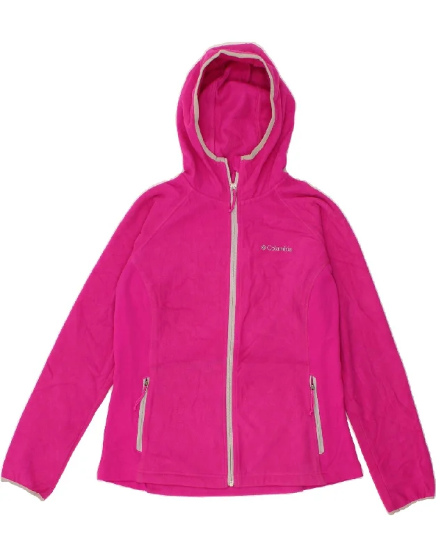 COLUMBIA Womens Hooded Fleece Jacket UK 12 Medium Pink Polyester Chenille Fabric Brocade Fabric Lace Fabric COLUMBIA Womens Hooded Fleece Jacket UK 12 Medium Pink Polyester Chenille Fabric Brocade Fabric Lace Fabric