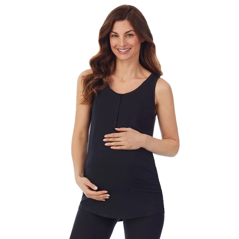 Softwear with Stretch Maternity Snap Front Henley Tank Top stretchy tank top