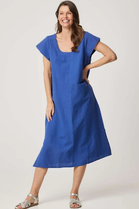 Elena Dress in Dark Blue 49006L by Cake Clothing Tunics Practical easy-care