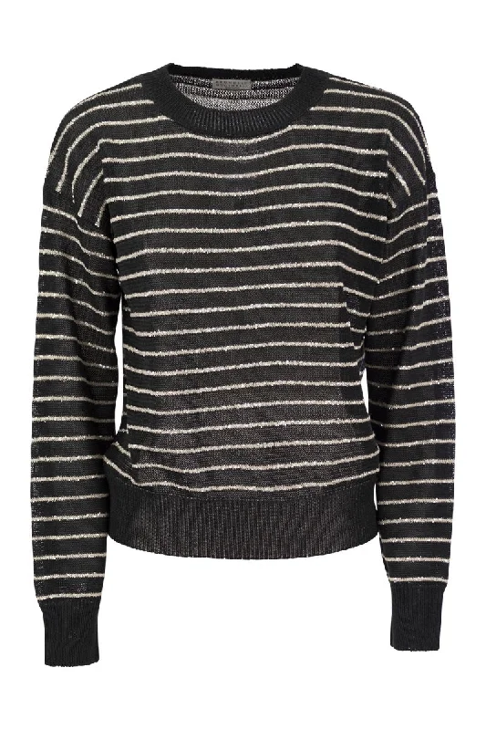 Dazzling Stripes cotton jersey Lavender Jersey Tee