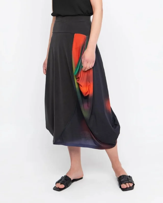 Ozai N Ku Mermaid Midi Skirt, Fall linen skirt light