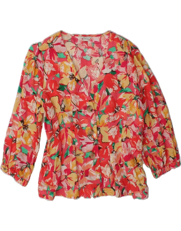 MONSOON Womens 3/4 Sleeve Blazer Jacket UK 14 Large Multicoloured Floral Fleece Jacket Down Jacket Feather Jacket MONSOON Womens 3/4 Sleeve Blazer Jacket UK 14 Large Multicoloured Floral Fleece Jacket Down Jacket Feather Jacket