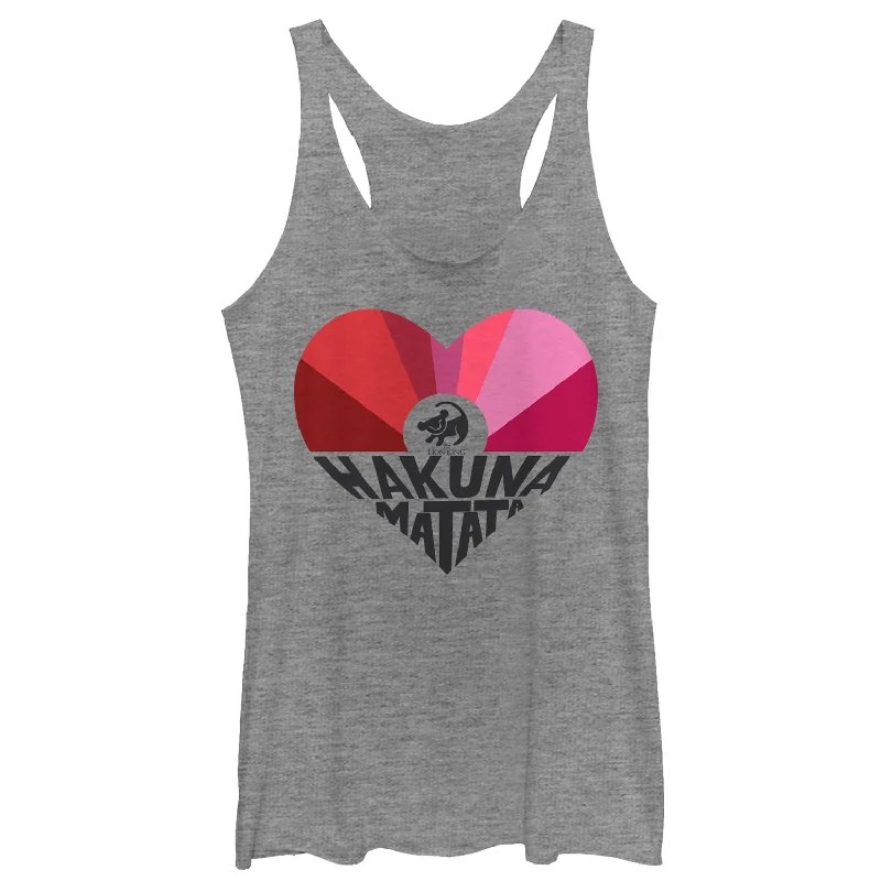 Women's Lion King Valentine Hakuna Matata Heart Racerback Tank Top basic tank top
