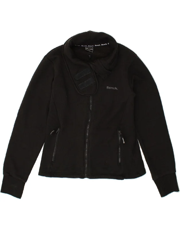 BENCH Womens Tracksuit Top Jacket UK 16 Large Black Cotton Appliqued Jacket Beaded Jacket Sequined Jacket BENCH Womens Tracksuit Top Jacket UK 16 Large Black Cotton Appliqued Jacket Beaded Jacket Sequined Jacket