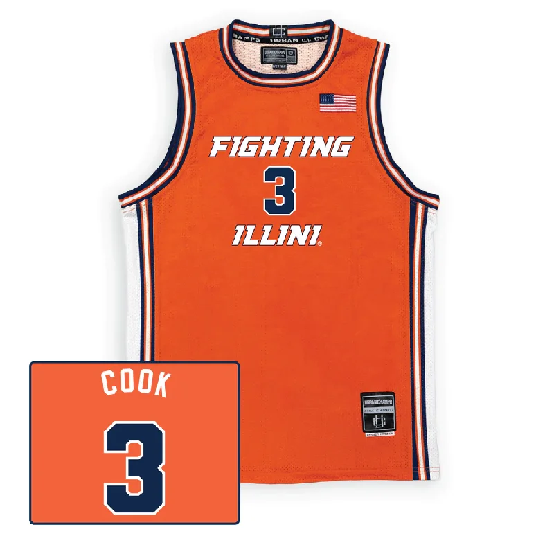 Illinois Fighting Illini NIL Basketball Jersey #3 Makira Cook Solid Color Jersey Shirt Illinois Fighting Illini NIL Basketball Jersey #3 Makira Cook Solid Color Jersey Shirt