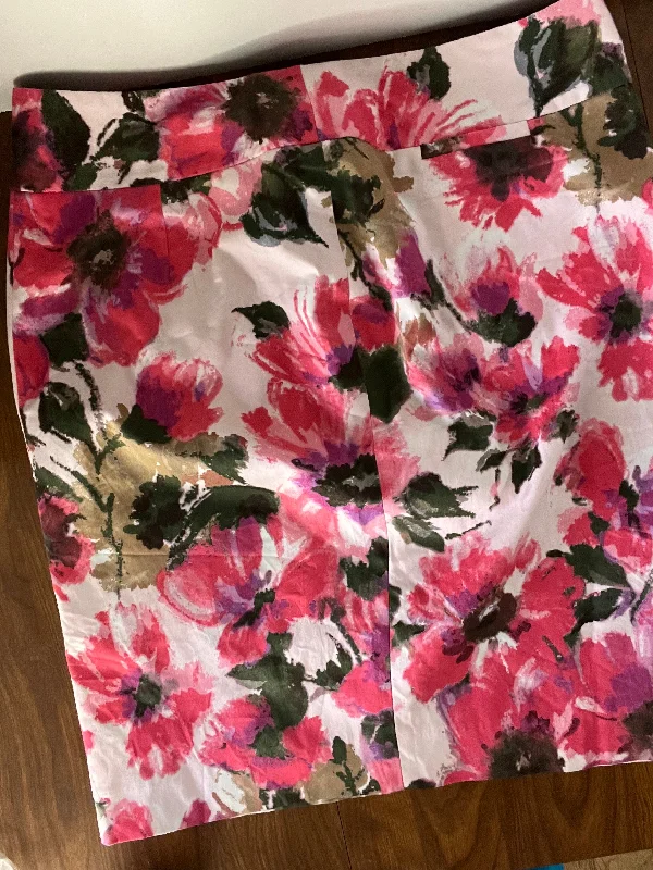 Evan-Picone Women's Multicolor Floral Flat Front Back Zip Mini Skirt Size 8 breathable skirt fabric