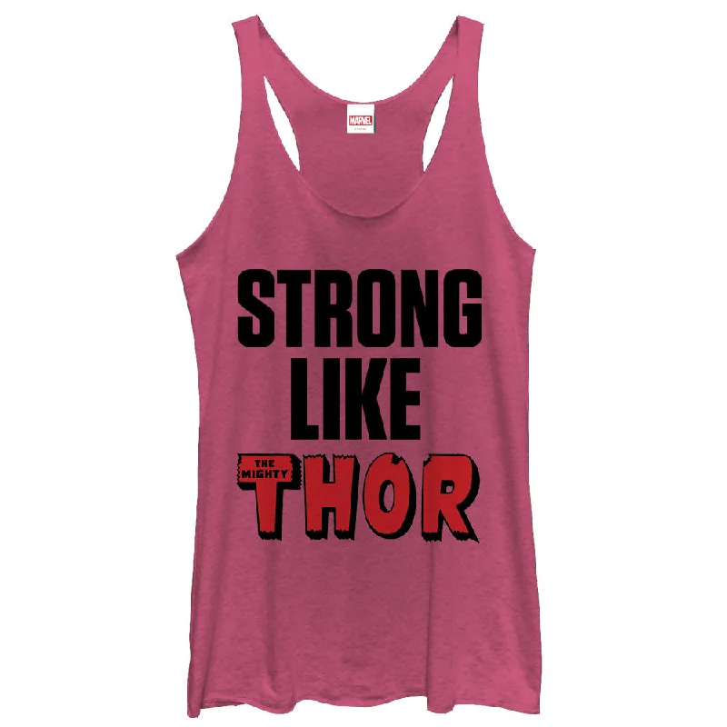 Women's Marvel Strong Like Thor Racerback Tank Top gold tank top