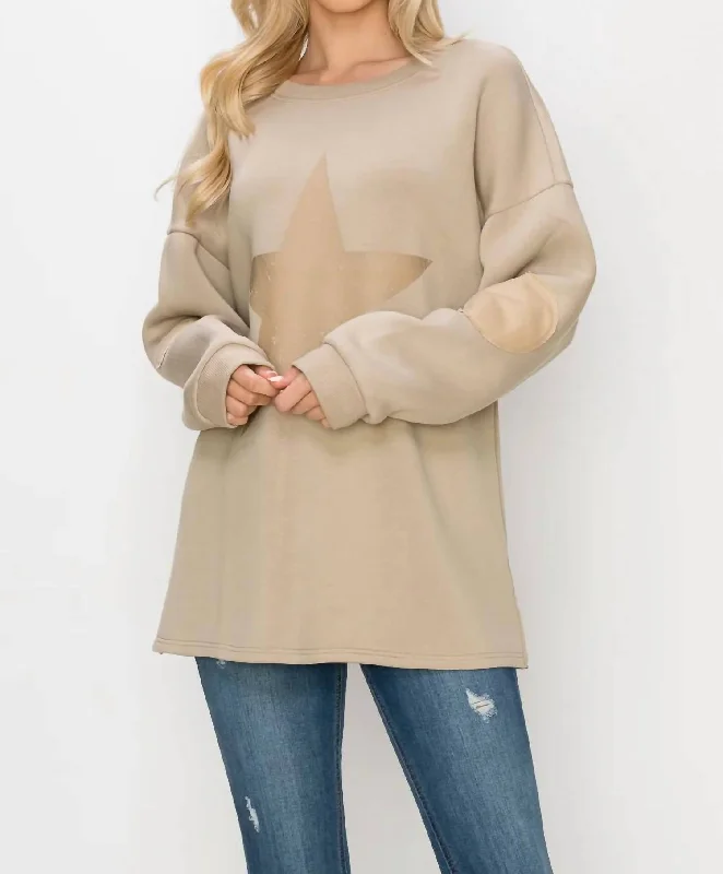 Finola Sweater Top In Taupe Plaid Sweater Polka Dot Checkered