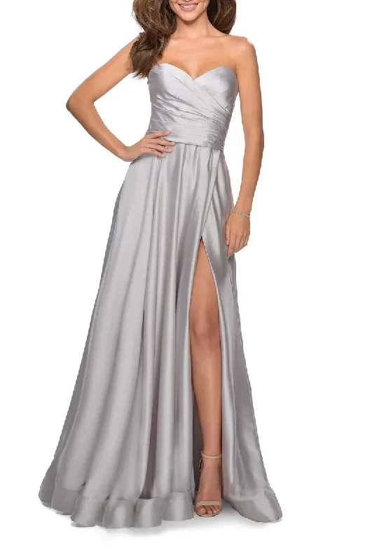 Elegant strapless slit satin and floor length off shoulder evening dress Tunics Denim casual Elegant strapless slit satin and floor length off shoulder evening dress Tunics Denim casual