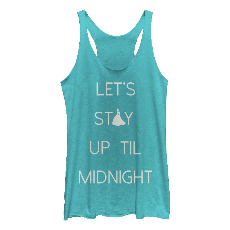 Women's Cinderella Stay Up Until Midnight Racerback Tank Top pastel tank top