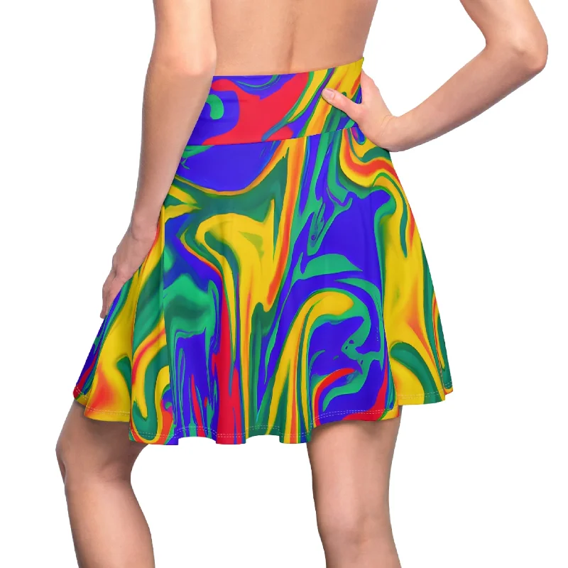 Electric Fire Skater Skirt linen skirt natural