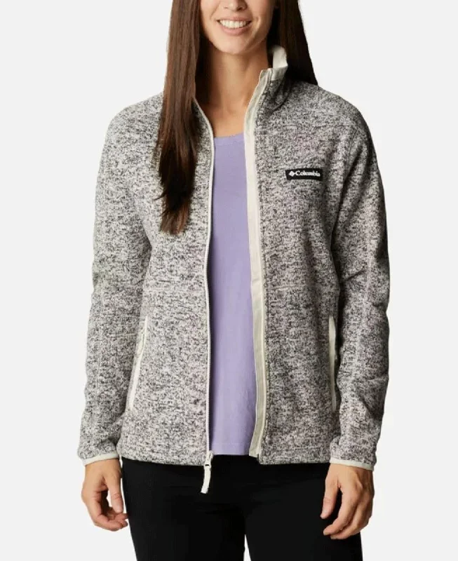 W Sweater Weather Full Zip Ribbed Striped Patterned