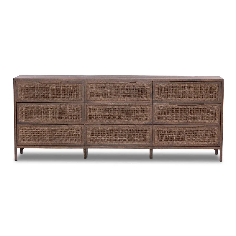 Enfield 9 Drawer Dresser - Brown Cane Tunics Versatile stylish