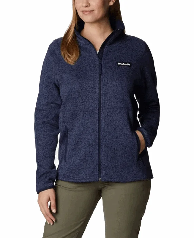 W Sweater Weather Full Zip Solid Print Embellished