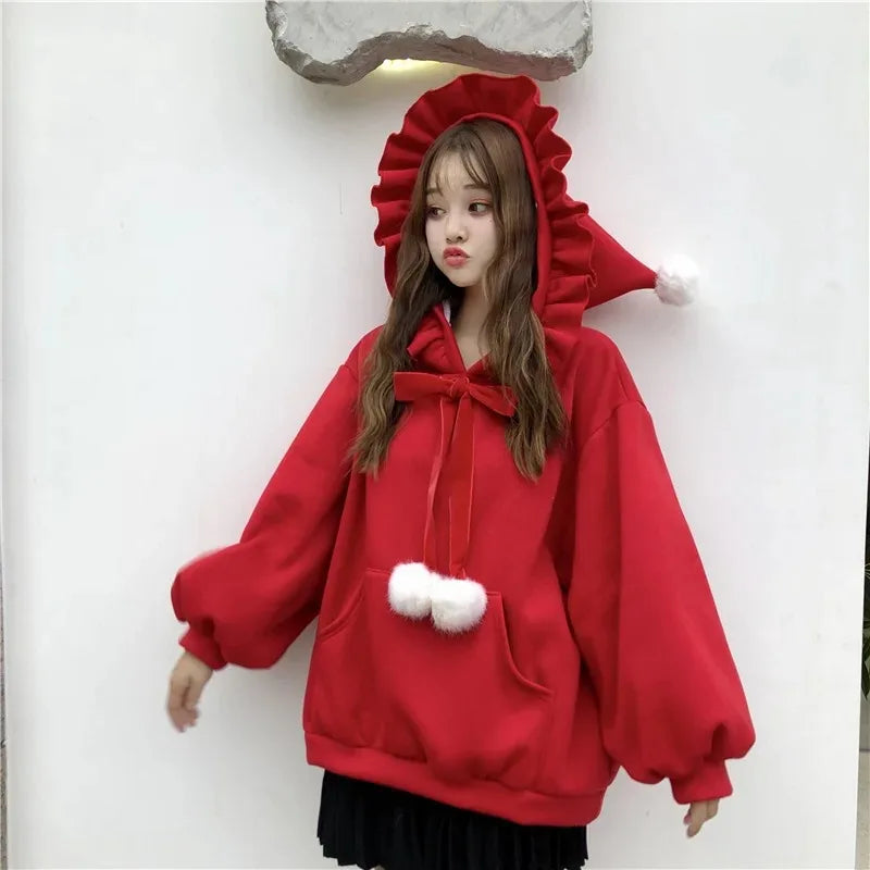 Winter women's solid color hoodie. Hoodie with Hem Elastic Stretchable Comfortable