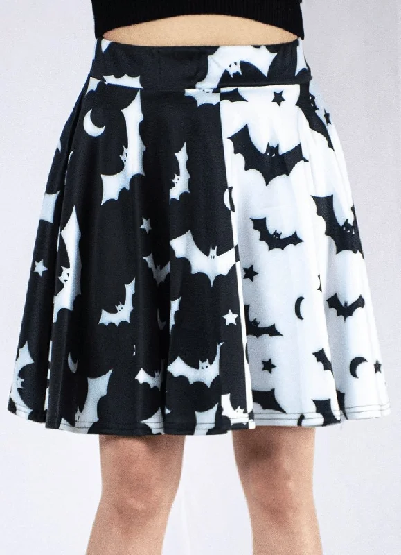 Split Bat Flare Skirt denim skirt stylish