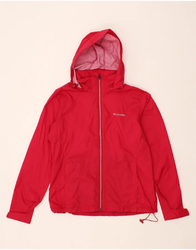 COLUMBIA Womens Hooded Rain Jacket UK 16 Large Red Nylon Belted Jacket Elasticated Jacket Padded Jacket COLUMBIA Womens Hooded Rain Jacket UK 16 Large Red Nylon Belted Jacket Elasticated Jacket Padded Jacket