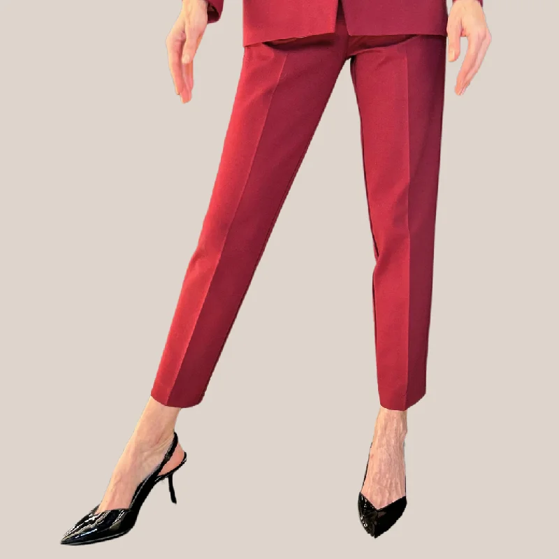 Slim Leg Jersey Pants - Burgundy Animal Print Jersey Tee