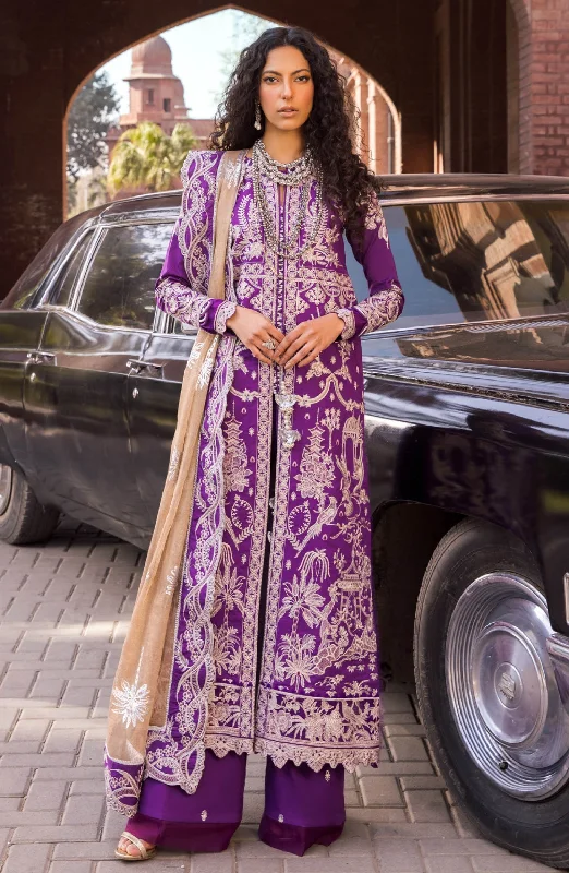 Embroidered Kameez and Trouser Purple Dress Pakistani Trousers Sale Discount