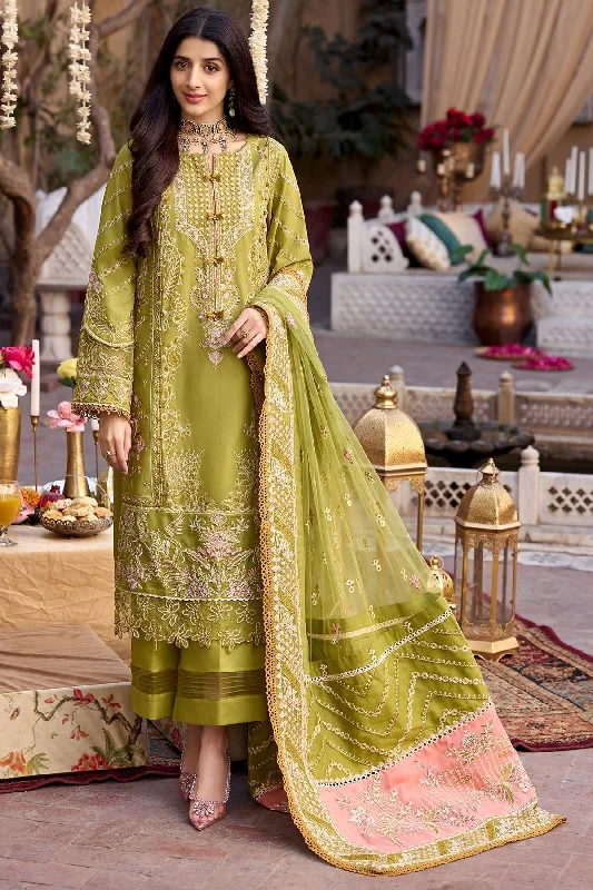 Parrot Green Embellished Kameez Trousers Pakistani Eid Dress Trousers Lace Delicate