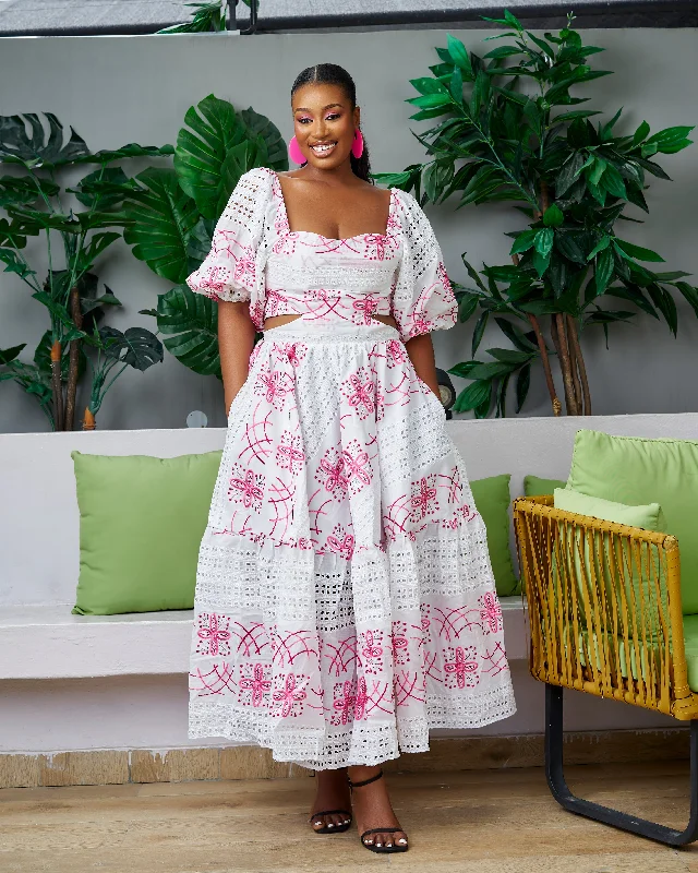 New in Off Shoulder Cut Out Midi Summer Lace Dress - Kurra