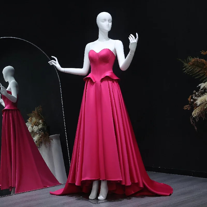 Elegant Sweetheart Fuchsia Strapless Evening Dress SS517