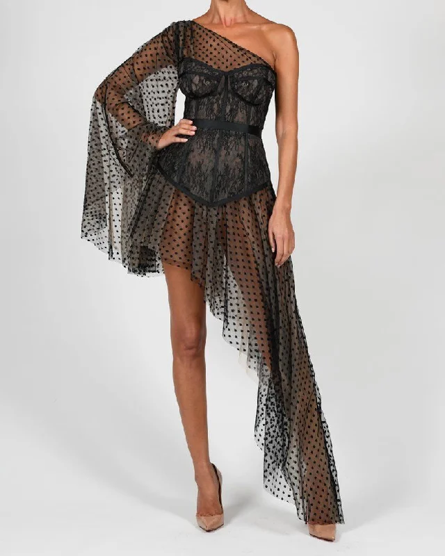 long 2 piece black