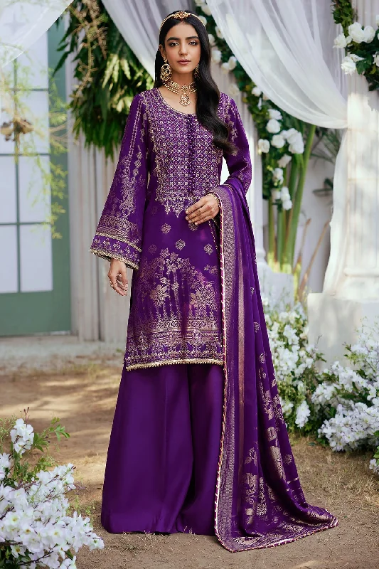 Purple Embroidered Kameez and Trousers Pakistani Eid Dress Trousers Flared Retro