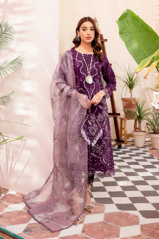 Purple Kameez Trouser and Dupatta Pakistani Eid Dress Trousers Velvet Soft