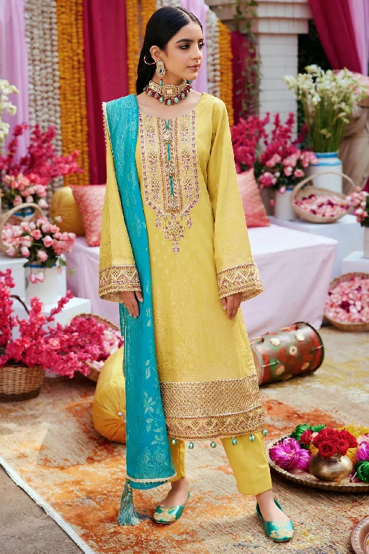 Pakistani Eid Dress in Yellow Kameez Trousers and Blue Dupatta Trousers High Rise Slim Fit Pakistani Eid Dress in Yellow Kameez Trousers and Blue Dupatta Trousers High Rise Slim Fit