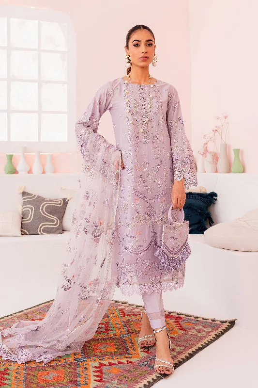 Pakistani Eid Dress in Lilac Kameez and Trouser Style Trousers Evening Elegant