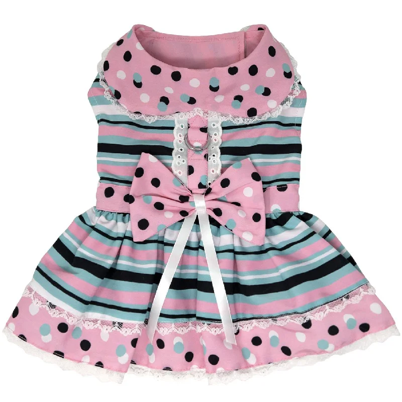 Dress | Pink & Teal Stripe Dots