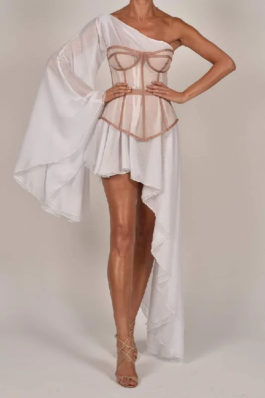 long 2 piece white