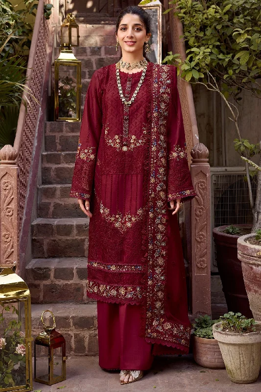 Maroon Pakistani Embroidered Kameez with Trousers Eid Dress Trousers Silk Elegant
