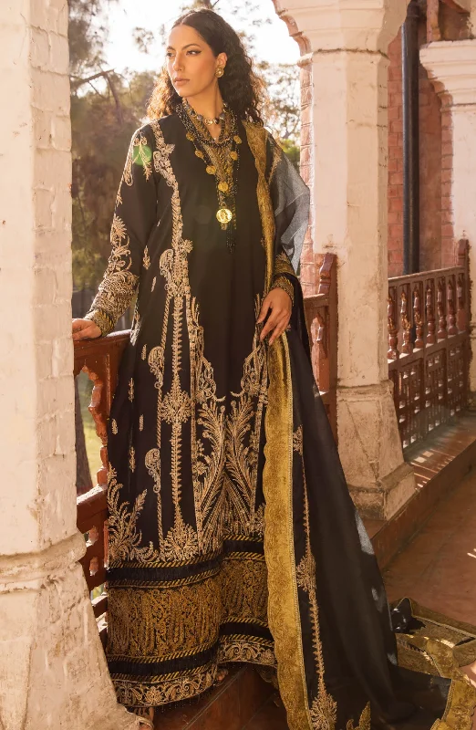 Pakistani Lawn Suit in Black Kameez and Trouser Style Trousers Bestseller Popular