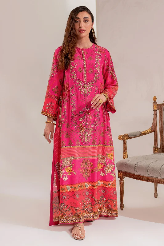 Maria B Pakistani Eid Dress in Raw Silk Kameez Trouser Style Trousers Ceremony Elegant