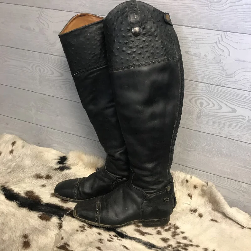 Dress boots- with toe cap-Ostrich tops- custom