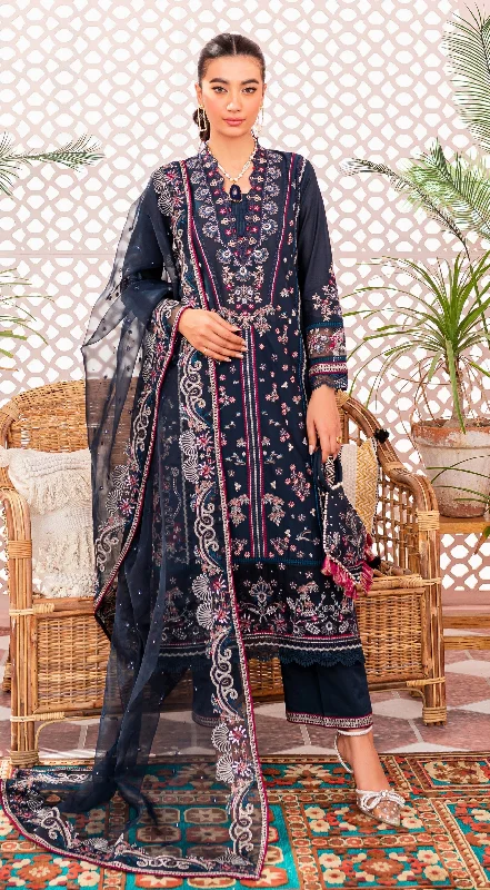 Blue Kameez Trouser Dupatta Style Pakistani Eid Dress Trousers Gym Athletic