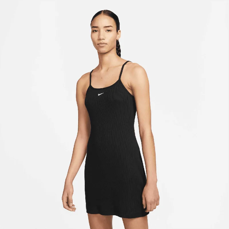 Nike Sportswear Essential Black Ribbed Dress