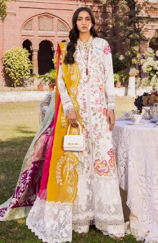 Pakistani White Eid Dress in Kameez and Trouser Style Trousers Timeless Classic