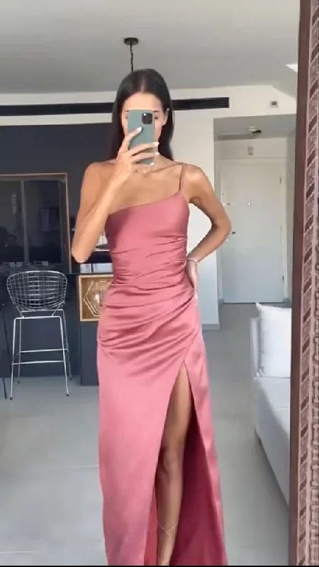 Classy Sheath Prom Dress With Split,Long Evening Dress Y7177